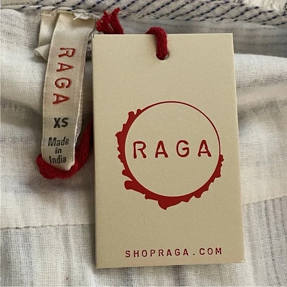 NWT RAGA Fleri White and Blue Striped Floral Embroidered Tie Long Sleeve Dress - Picture 13 of 13